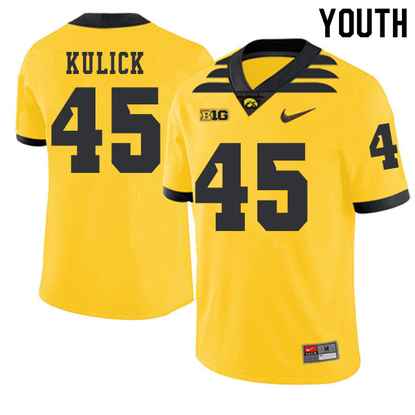 2019 Youth #45 Drake Kulick Iowa Hawkeyes College Football Alternate Jerseys Sale-Gold